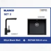 BLANCO SET 2 (ROTAN 500-U crna sudopera + MILA Black Matt slavina)