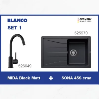 BLANCO SET 1 (SONA 45 S crna +  MIDA Black Matt)
