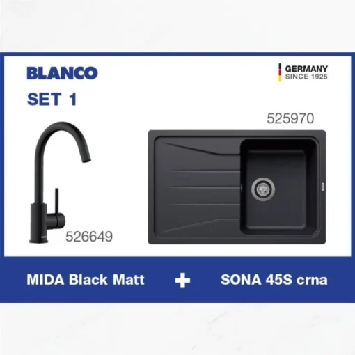BLANCO SET 1 (SONA 45 S crna +  MIDA Black Matt)
