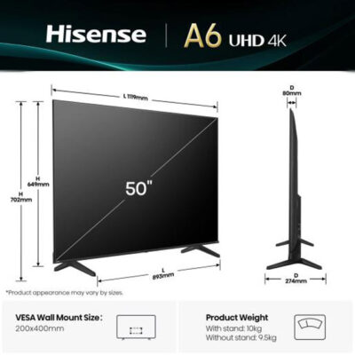 Alternative view of HISENSE 50 inča 50A6Q 4K UHD Smart TV