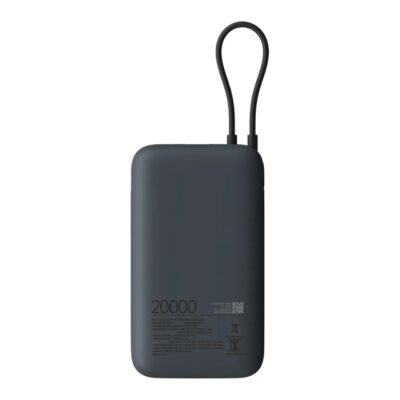 XIAOMI Power Bank 20000mAh (Integrated Cable) GL Dark Gray BHR9740GL - Slika 3