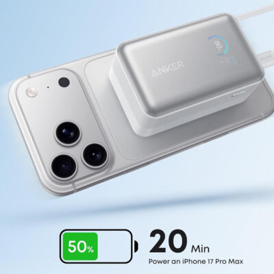 ANKER Nano 10000mAh, 45W, sa ugrađenim USB-C kablom na izvlačenje, Power Bank beli - Slika 2