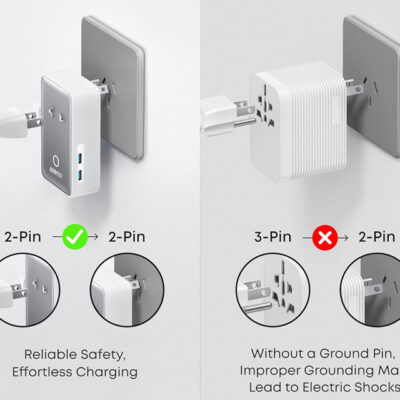 ANKER Nano 20W putni zidni punjač 5-portova (2x USB-A, 2x USB-C, utičnica EU na US, UK, AU i EU), beli - Slika 2