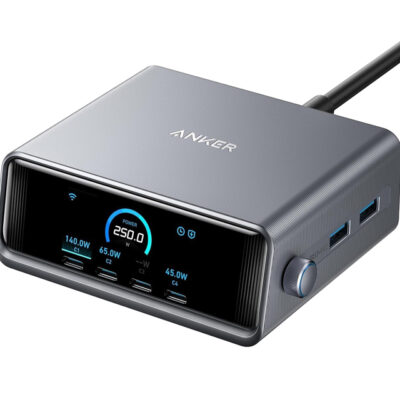 ANKER Prime 250W GaN stoni brzi punjač, 6-portova (4x USB-C, 2x USB-A) srebrni