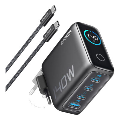 ANKER 140W zidni punjač 4-porta (3x USB-C, 1x USB-A), tamno sivi, USB-C kabl