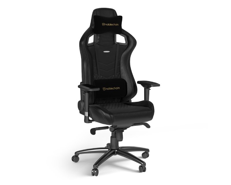 NOBLECHAIRS EPIC Real Leather Gaming stolica crna - Slika 2