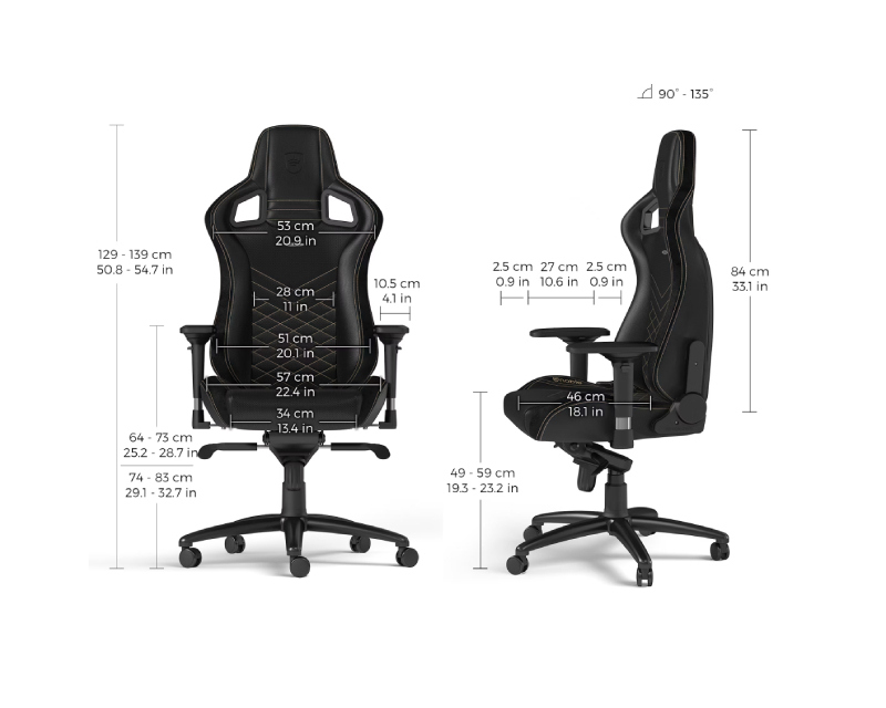 NOBLECHAIRS EPIC Gaming stolica crno-zlatna - Slika 7
