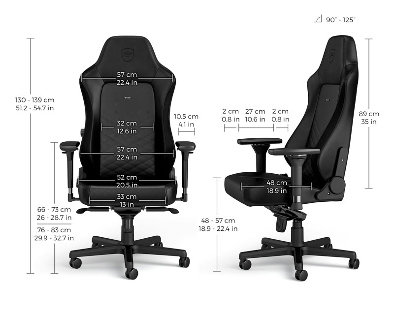 NOBLECHAIRS HERO Gaming stolica crna - Slika 2