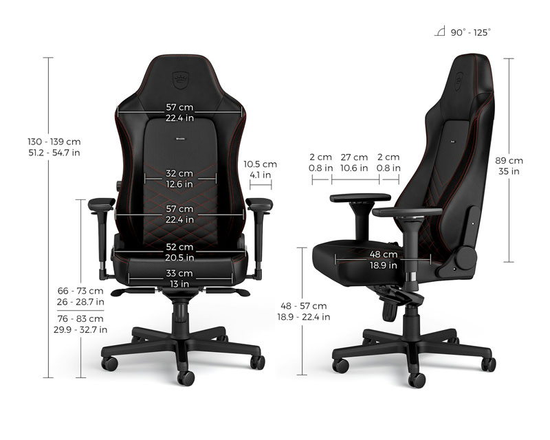 NOBLECHAIRS HERO Gaming stolica crno-crvena - Slika 6