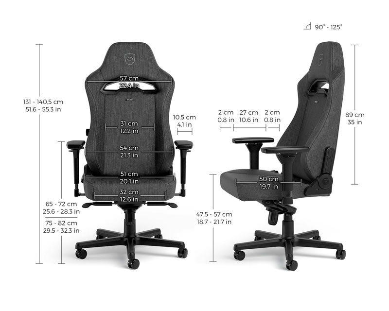 NOBLECHAIRS HERO ST TX Gaming stolica antracit - Slika 4